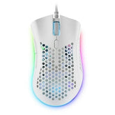 Mouse raton mars gaming optico usb 7 botones 32000ppp rgb blanco